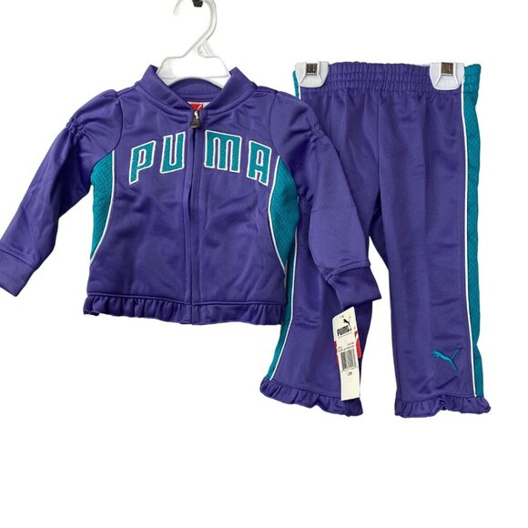 PUMA BABY GIRLS 2 PIECE JERSEY SET LONG SLEEVES & PANTS 12 MOS NWT - Picture 2 of 7
